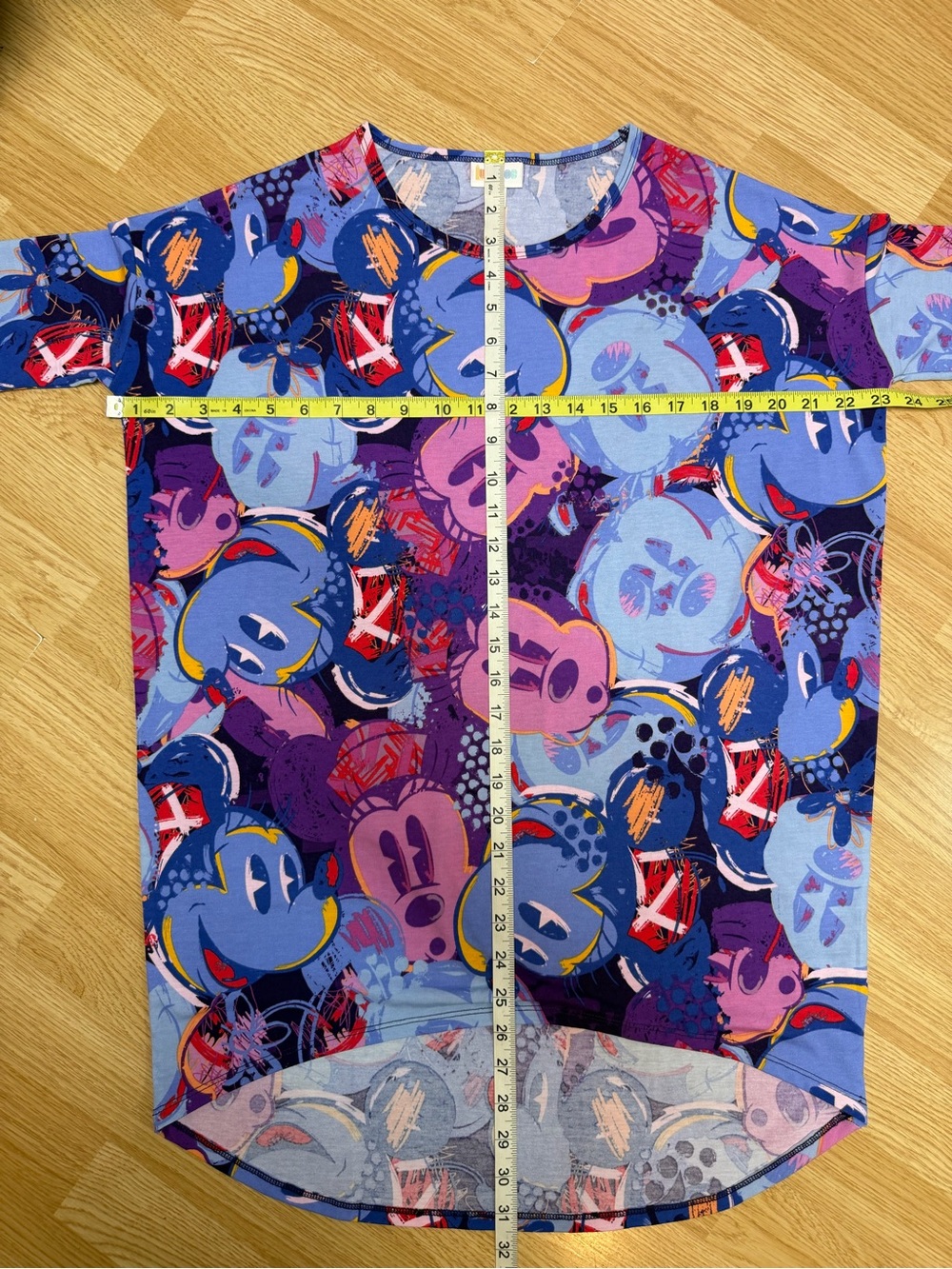 Disney LuLaRoe Irma XXS Purple Blue Mickey Mouse Graphic Tunic Top - Picture 6 of 7